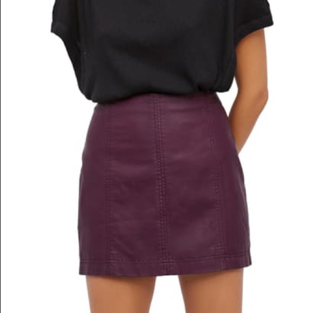 Free People Modern Femme Faux-Leather skirt